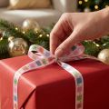 Polyester Geschenkband mit Päckchenmotiv 15mm x 18m Rosa-Bunt Weihnachten | Floristik24.at