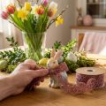 Samtband Dekoband mit Ostereier-Muster 40mm x 5m Altrosa | Floristik24.at