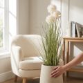 Künstliche Kugelblume Allium Zierlauch mit Topf 78cm Weiß | Floristik24.at