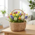 Korb mit Henkel aus Kunststoff mit Pflanzfolie 31×23×36cm hellbraun | Floristik24.at