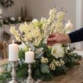 Künstlicher Beerenzweig Creme 30cm 12 Stück Kunststoff | Floristik24.at