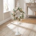 Kranzhalter aus Gusseisen Weiß H76cm mit 4 Haken | Floristik24.at