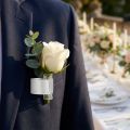 Hochzeitliches Corsageband aus Kunstseide in Weiß, 23 cm, 2 Stück | Floristik24.at