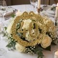Jubiläumszahl 40 aus Karton mit Lorbeerkranz Ø 24 cm Gold | Floristik24.at
