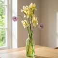 Deko Vase Glas Ø10cm H25cm Gelb-Grün Muster | Floristik24.at