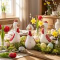Keramik-Deko-Hühner 15 cm Weiß-Rot 3er-Set Osterdekoration | Floristik24.at
