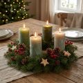 Set durchgefärbte Stumpenkerzen grün 70x120mm Tischdeko 12 Stück | Floristik24.at