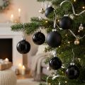 Christbaumkugeln Schwarz 6,5 cm Höhe Ø 6 cm Glaskugeln 24 Stück | Floristik24.at