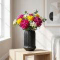 Schwarze Keramikvase mit Rillen Ø13cm H20cm | Floristik24.at
