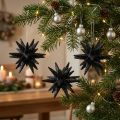 Weihnachtsdeko Sterne aus Kunststoff zum Aufhängen, Schwarz, Ø 7,5 cm, 8 Stück | Floristik24.at