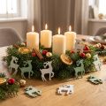 Streudeko Holz-Hirsche Grün Weiß 4x3cm 72 Stück Weihnachten | Floristik24.at