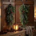 Künstliche Weihnachtszweige mit Zapfen, 60 cm, Grün-Braun, Kunststoff | Floristik24.at