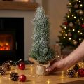Künstlicher Mini-Weihnachtsbaum H41cm im Jutesack beschneit Grün/Weiß | Floristik24.at