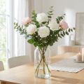 Künstliche Rose Weiß aus Stoff mit Stiel L72cm Ø13cm für Wohnraum- und Tischdekoration | Floristik24.at
