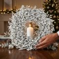 Weihnachtskranz aus Trockenblumen Leinenkraut Weiß Ø34cm | Floristik24.at