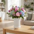 Weiße Keramikvase mit Rillen Ø13cm H20cm | Floristik24.at