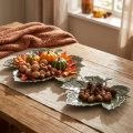 Metallschalen in Blattform Ø33/40 cm, anthrazitgrau, 2er-Set | Floristik24.at