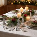 Glitzernder Streutannenbaum aus Holz 4 cm silber 48 Stück | Floristik24.at