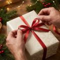 Geschenkband Doppelsatin 6mm x 50m Rot Gold Weihnachten | Floristik24.at