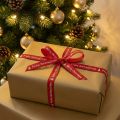 Geschenkband aus Polyester Rot Weiß mit Schriftzug Frohe Weihnachten Merry Christmas B10mm L20m | Floristik24.at