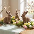 Deko-Hase aus beflocktem Kunststoff, 14cm, braun, 4 Stück | Floristik24.at