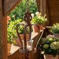 Metall-Dekokrone zum Hängen mit Haken Rostoptik Ø11cm H17cm | Floristik24.at
