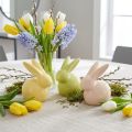 Keramik Osterhasen Set 8,5 cm Gelb Grün Braun Dekoration Innenbereich 3-teilig | Floristik24.at