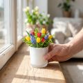 Glastopf aus Glas Ø7,8cm H8cm Weiß für Dekoration | Floristik24.at