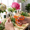 Blumenschere aus Edelstahl mit gezahnter Klinge, 20 cm, orange | Floristik24.at