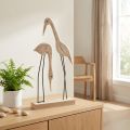 Holzaufsteller Kranich-Paar natur 27,5×13 cm | Floristik24.at