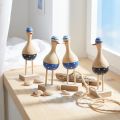 Maritime Holzdeko Möwen Blau Dunkelblau 14 cm H – 6-teilig | Floristik24.at