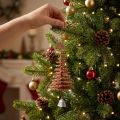Weihnachtsdekoration Tannenbaum aus Holz zum Hängen, Kupfer, H12 cm, L29 cm | Floristik24.at