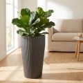 Bodenvase Kunststoff Anthrazit Ø28cm H46,5cm | Floristik24.at