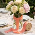 Chiffonband Stoffband mit Fransen 40 mm x 15 m Pastellorange | Floristik24.at