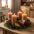 Durchgefärbte Stumpenkerzen Karamell 70×100mm Set 4 Stück für Wohnraumdekoration | Floristik24.at