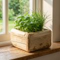 Pflanzkasten Holz quadratisch Naturfarben 15,5×15,5×9cm | Floristik24.at