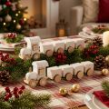 Holzeisenbahn Weihnachtsdekoration Weiß 20cm 2 Stück | Floristik24.at