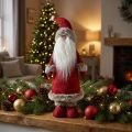 Deko-Weihnachtsmann stehend 41 cm aus Filz in Rot mit Kunstfell | Floristik24.at