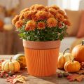 Plissierte Kunststoff-Manschetten für Blumentöpfe Orange 14,5 cm 100 Stück | Floristik24.at
