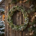 Weihnachtskranz Trockenkranz aus Eichenlaub und Kardendistel Ø45cm Grün-Gold | Floristik24.at