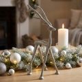 Dekofigur Rentier aus Metall Grau 35 cm | Floristik24.at
