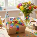 Polyester Dekoband Regenbogenfarben 15mm x 18m Geschenk- und Dekorationsband | Floristik24.at