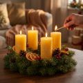 Stumpenkerzen Gelb 60x110mm aus Wachs im 4er-Set für Dekoration und Adventskranz | Floristik24.at