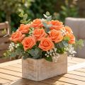 Foam Rosen aus Schaumstoff Ø4,5cm Orange mit Draht 36 Stück | Floristik24.at