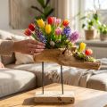 Holz-Wurzelschale auf Metallständer Natur H38cm | Floristik24.at