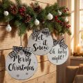 Dekohänger aus Metall, Vintage Christbaumkugel, Ø15cm, Weiß-Schwarz, 3er-Set mit Sprüchen | Floristik24.at