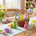 Osterdeko Kunststoff Haseneier beflockt bunt 12,5cm 6er Set | Floristik24.at