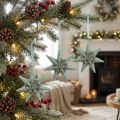 Weihnachtsanhänger Sterne Mint 7-zackig Ø11cm 4 Stück | Floristik24.at