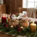 Dekofigur Weihnachtsmann im Sack, Polyresin und Jute, Ø 8,5 cm, H 13 cm, 2 Stück | Floristik24.at