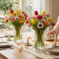Glasvasen mit Rillenmuster Ø12cm H19cm 2er Set | Floristik24.at